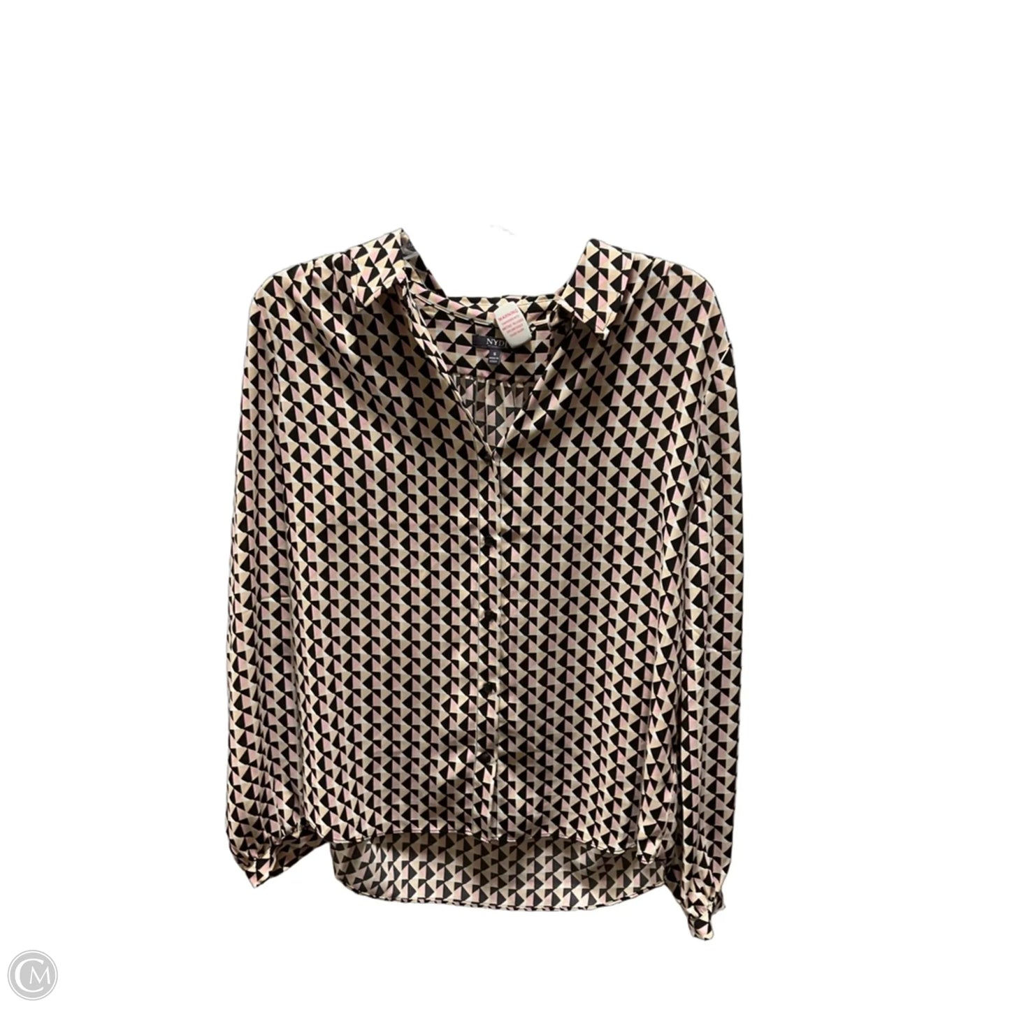 Blouse Long Sleeve By Not Your Daughters Jeans In Pink, Size: S