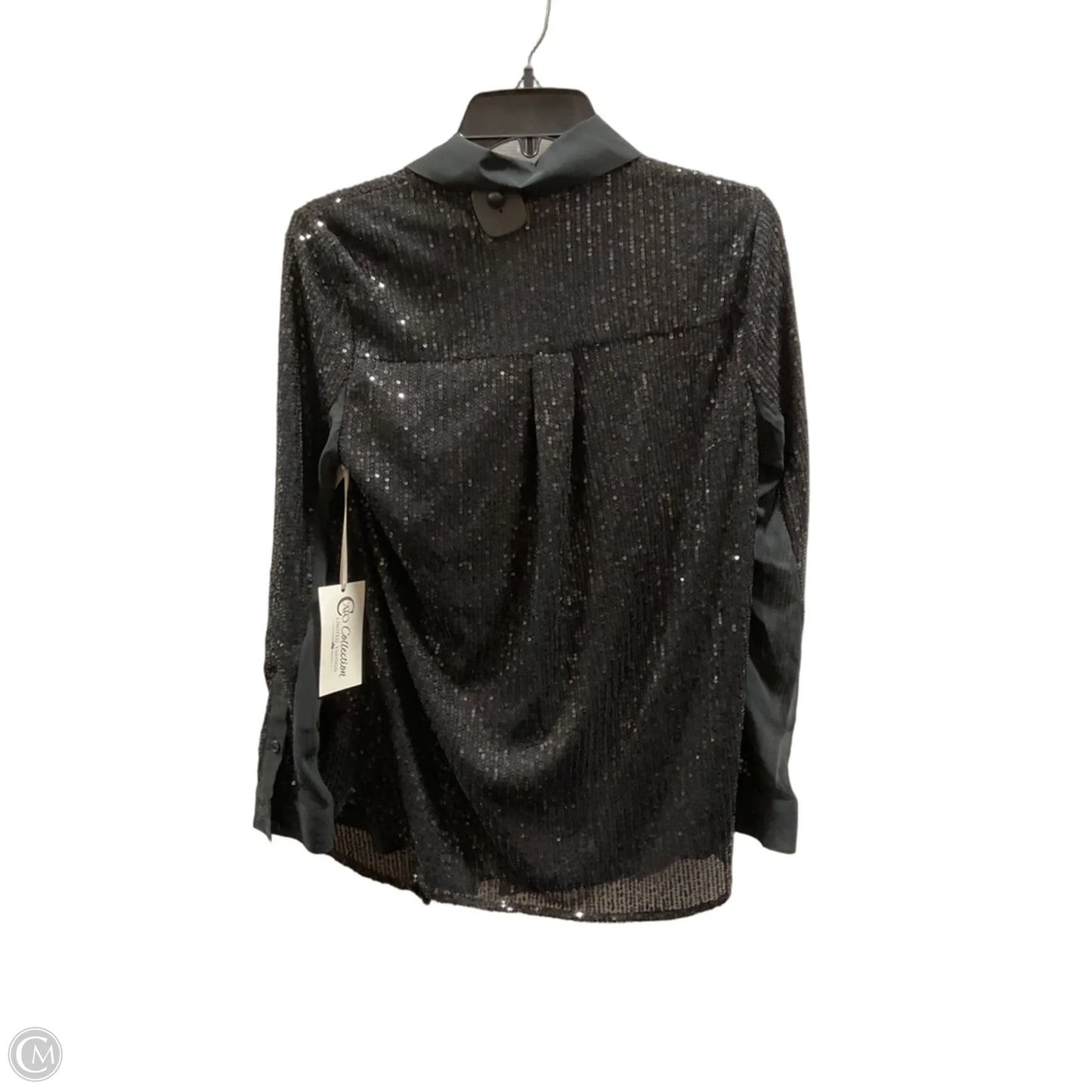 Blouse Long Sleeve By Cato In Black, Size: S