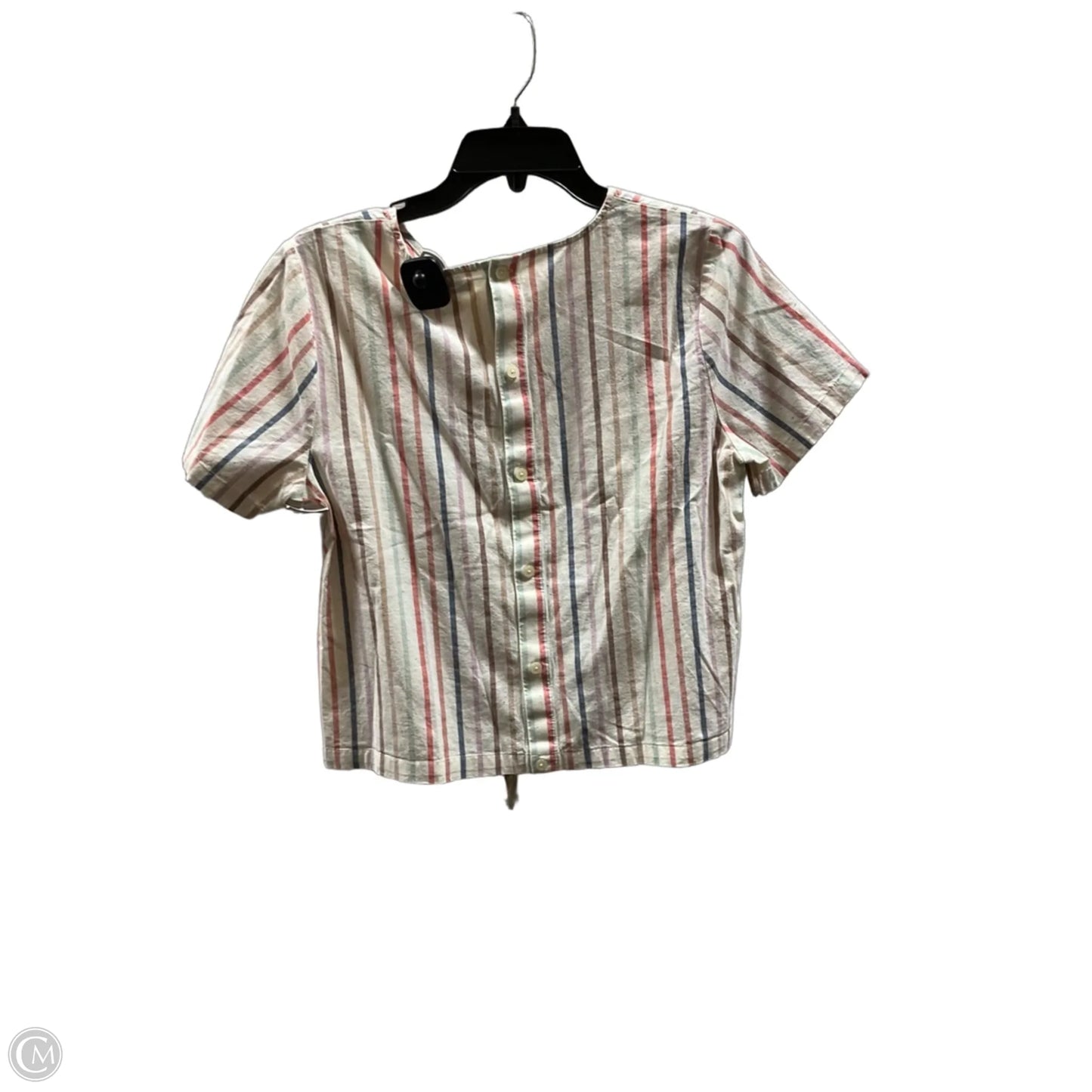 Top Short Sleeve By Madewell In Striped Pattern, Size: M