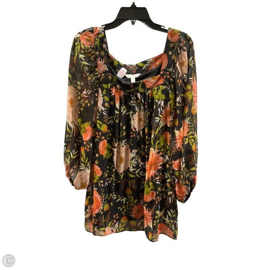 Top 3/4 Sleeve By Lc Lauren Conrad In Floral Print, Size: 2x