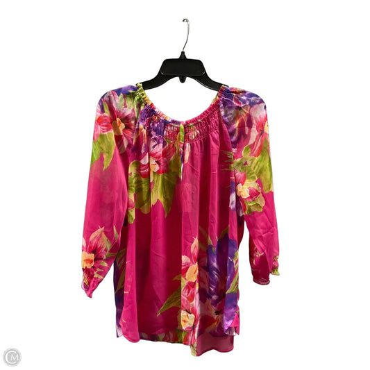 Top 3/4 Sleeve By Chicos In Multi-colored, Size: Xl