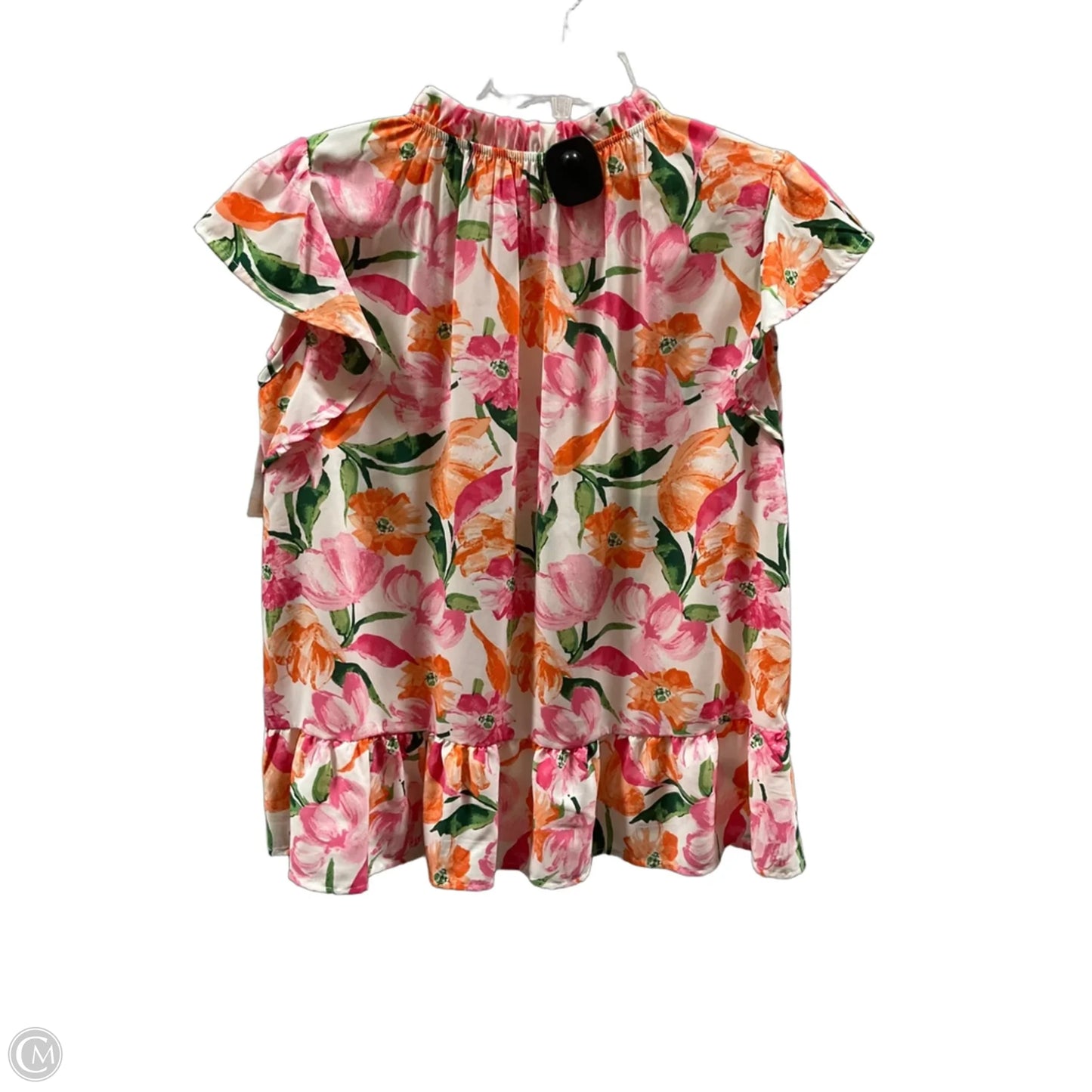 Top Short Sleeve By Hailey & Co In Floral Print, Size: S