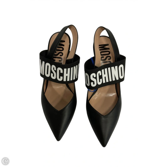 Shoes Luxury Designer By Moschino In Black, Size: 9