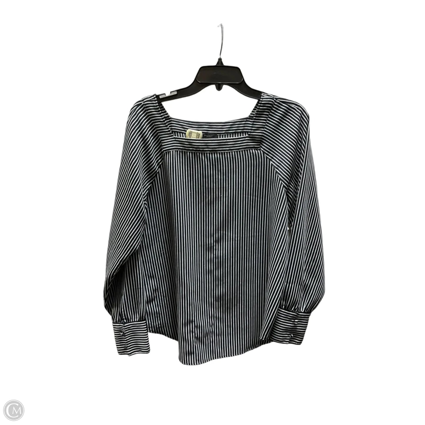 Top Long Sleeve By Ann Taylor In Striped Pattern, Size: M