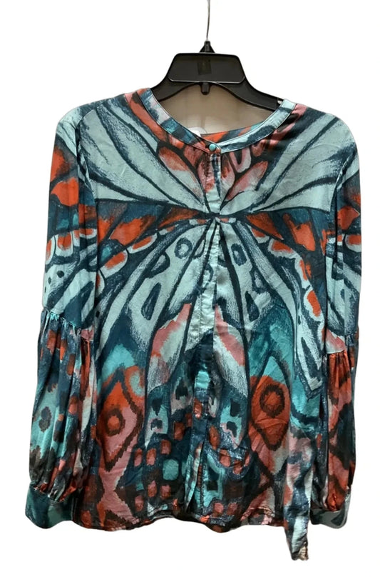 Top Long Sleeve By Chicos In Multi-colored, Size: L
