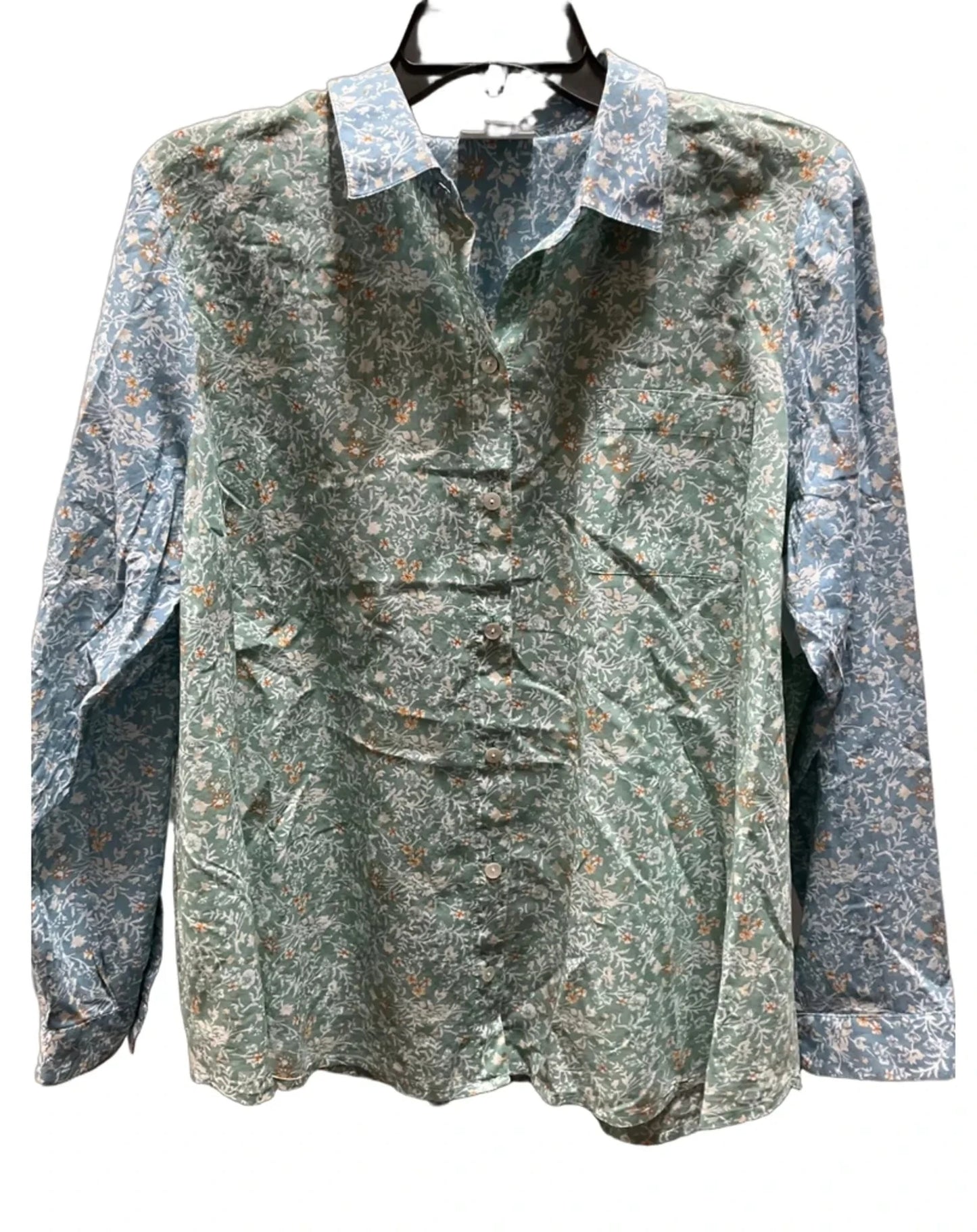Blouse Long Sleeve By J. Jill In Green, Size: L