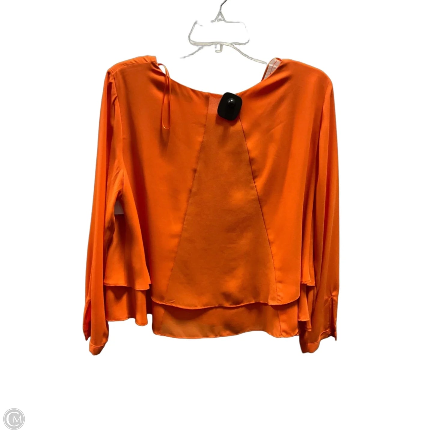 Top Long Sleeve By Zara Basic In Orange, Size: L