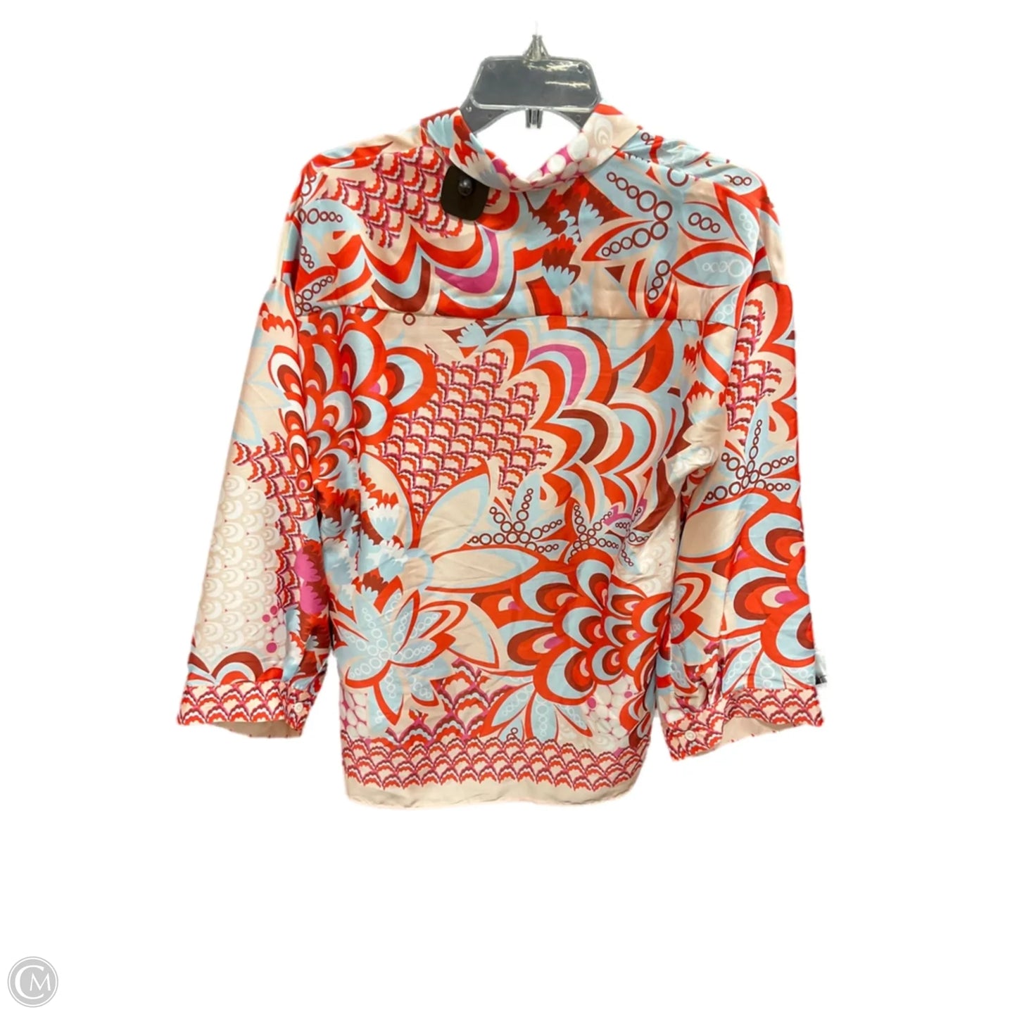 Blouse Long Sleeve By Zara In Orange & Pink, Size: Xs