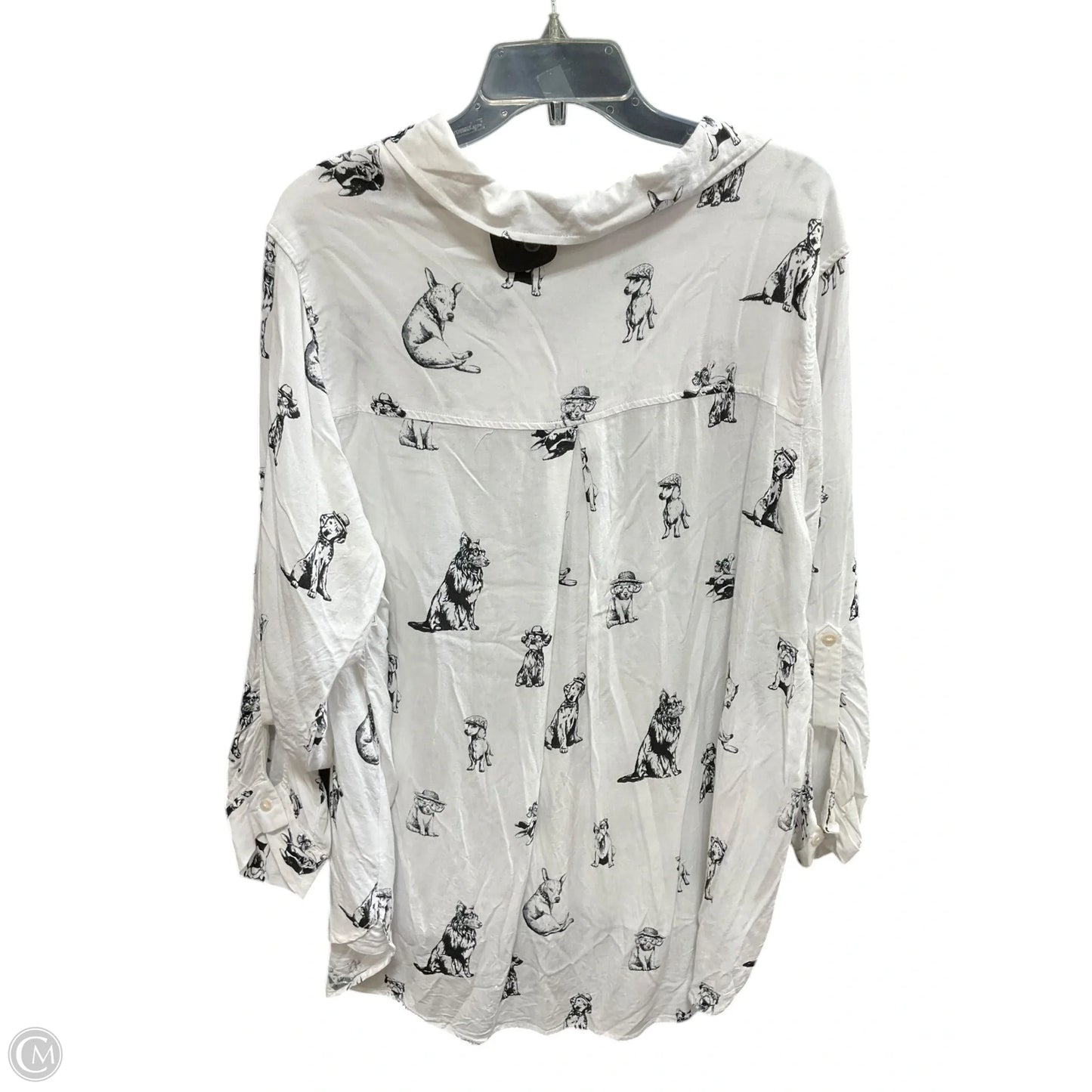 Blouse 3/4 Sleeve By Jane And Delancey In Black & White, Size: 1x