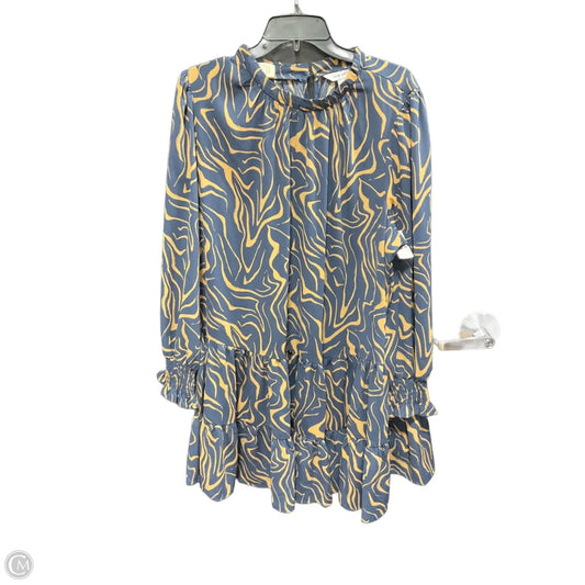 Dress Casual Midi By Nine West In Blue & Brown, Size: 1x