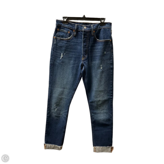 Jeans Straight By Levis In Blue Denim, Size: 10