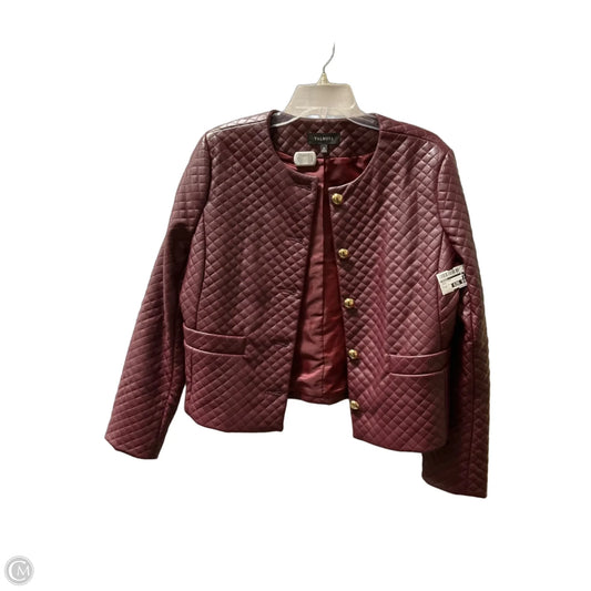 Jacket Shirt By Talbots In Maroon, Size: M