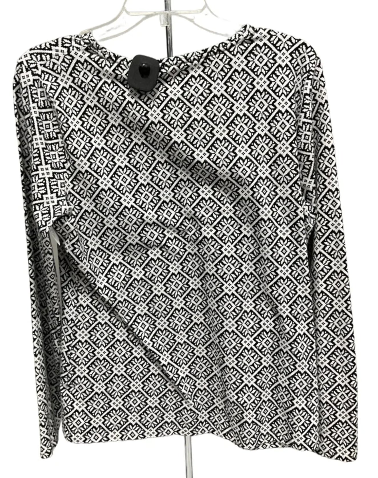 Top Long Sleeve By Talbots In Black & White