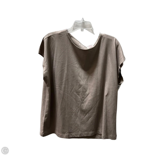 Top Short Sleeve By Loft In Brown, Size: Xl