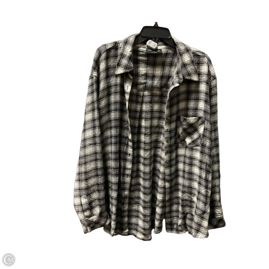 Blouse Long Sleeve By Lane Bryant In Plaid Pattern, Size: 1x