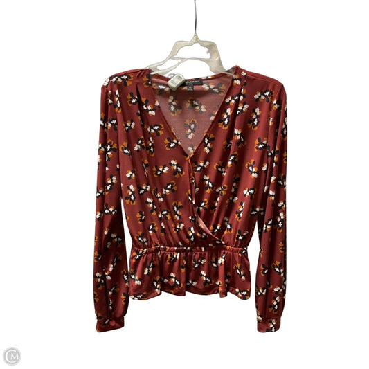 Top Long Sleeve By Banana Republic In Orange, Size: Xs