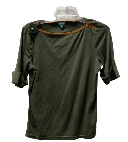 Top Short Sleeve By Lauren By Ralph Lauren In Green, Size: M