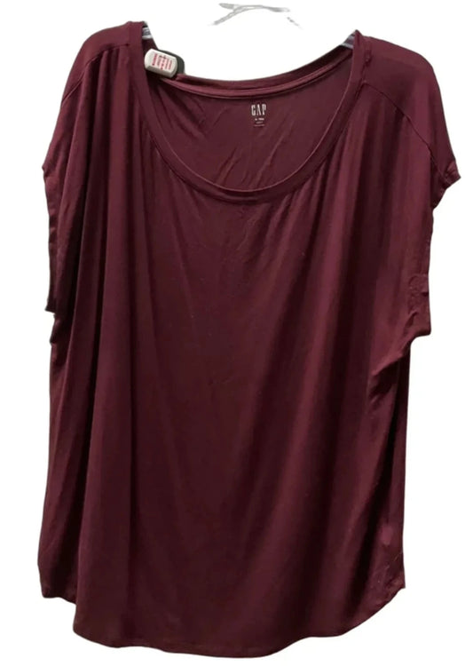 Top Short Sleeve Basic By Gap In Maroon, Size: Xl