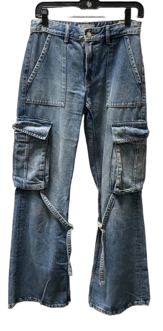 Jeans Wide Leg By Zara In Blue Denim, Size: 2