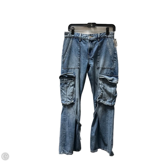 Jeans Wide Leg By Zara In Blue Denim, Size: 4