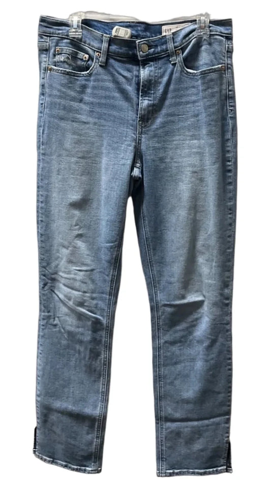 Jeans Straight By Gap In Blue Denim, Size: 10
