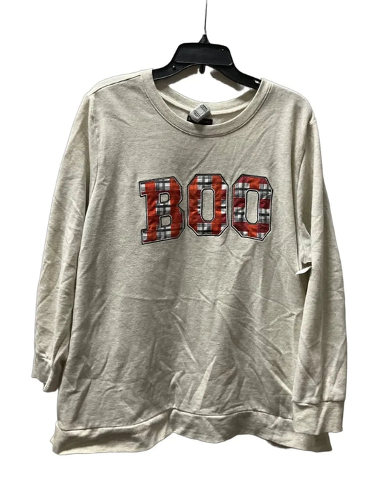 Sweatshirt Crewneck By Lane Bryant In Cream, Size: 1x