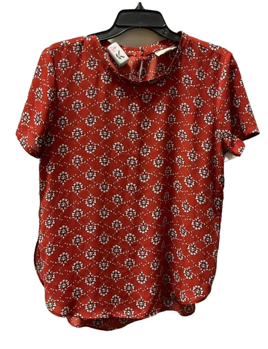 Top Short Sleeve By Loft In Orange, Size: M