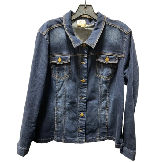 Jacket Denim By J. Jill In Blue Denim, Size: L