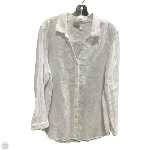 Blouse Long Sleeve By J. Jill In White, Size: 2x