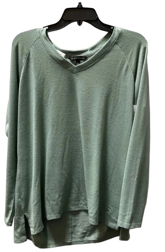 Top Long Sleeve By Banana Republic In Green, Size: L
