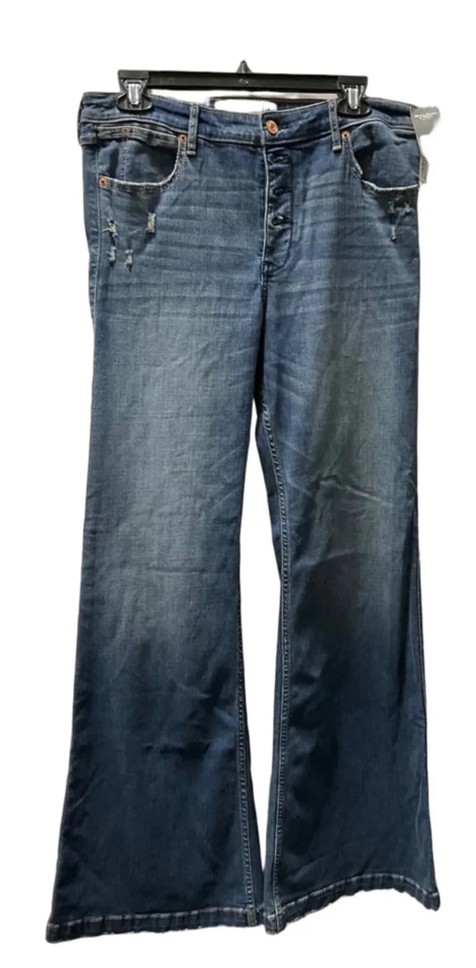Jeans Flared By Abercrombie And Fitch In Blue Denim, Size: 14