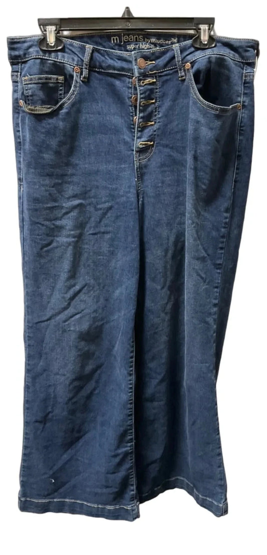 Jeans Wide Leg By Maurices In Blue Denim, Size: 14