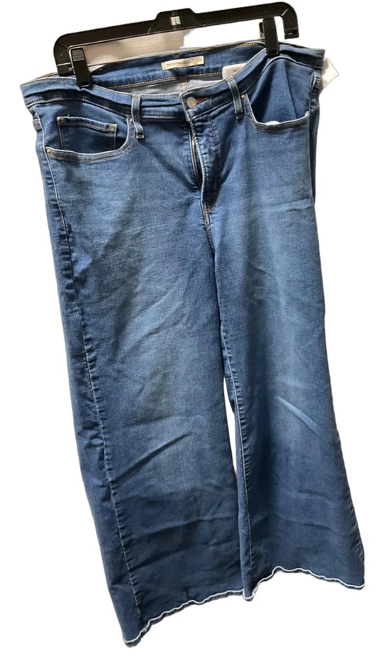 Jeans Wide Leg By Levis In Blue Denim, Size: 16
