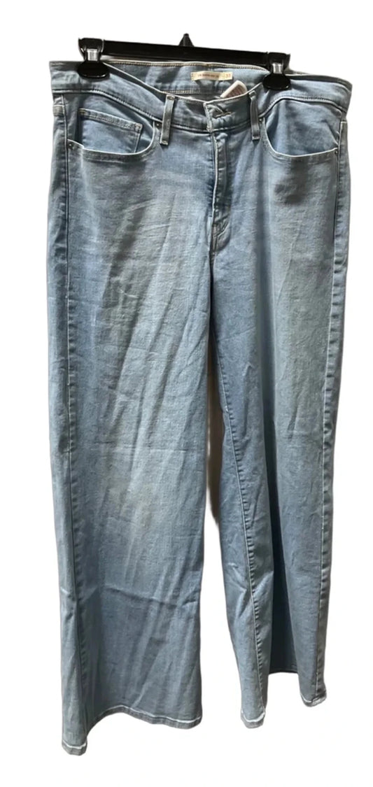 Jeans Wide Leg By Levis In Blue Denim, Size: 16