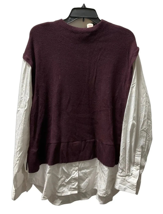 Top Long Sleeve By Ann Taylor In Maroon, Size: Xl