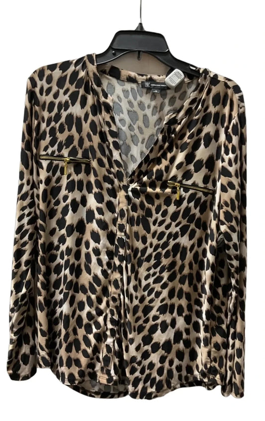 Top Long Sleeve By Inc In Animal Print, Size: Xl