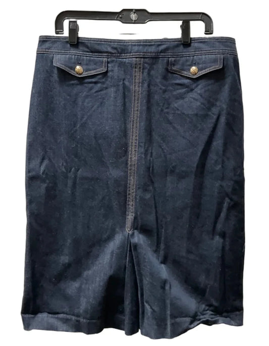 Skirt Midi By Talbots In Blue Denim, Size: 14