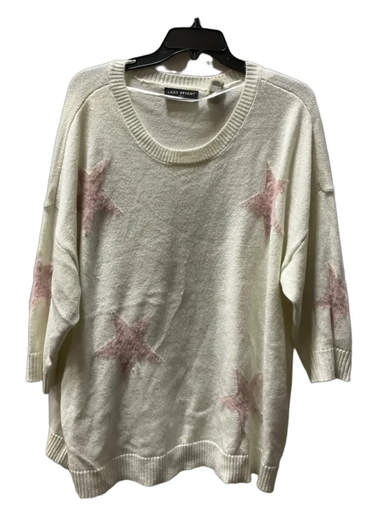 Top Short Sleeve By Lane Bryant In Cream, Size: 2x
