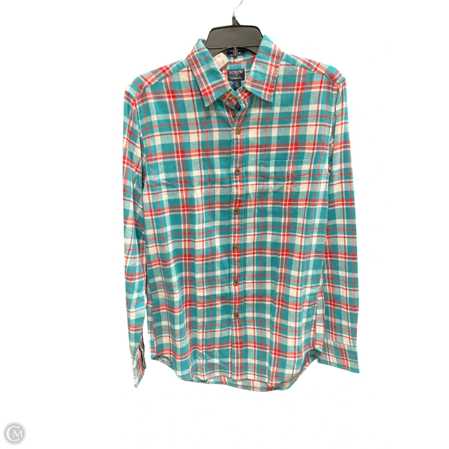 Blouse Long Sleeve By J. Crew In Teal, Size: S