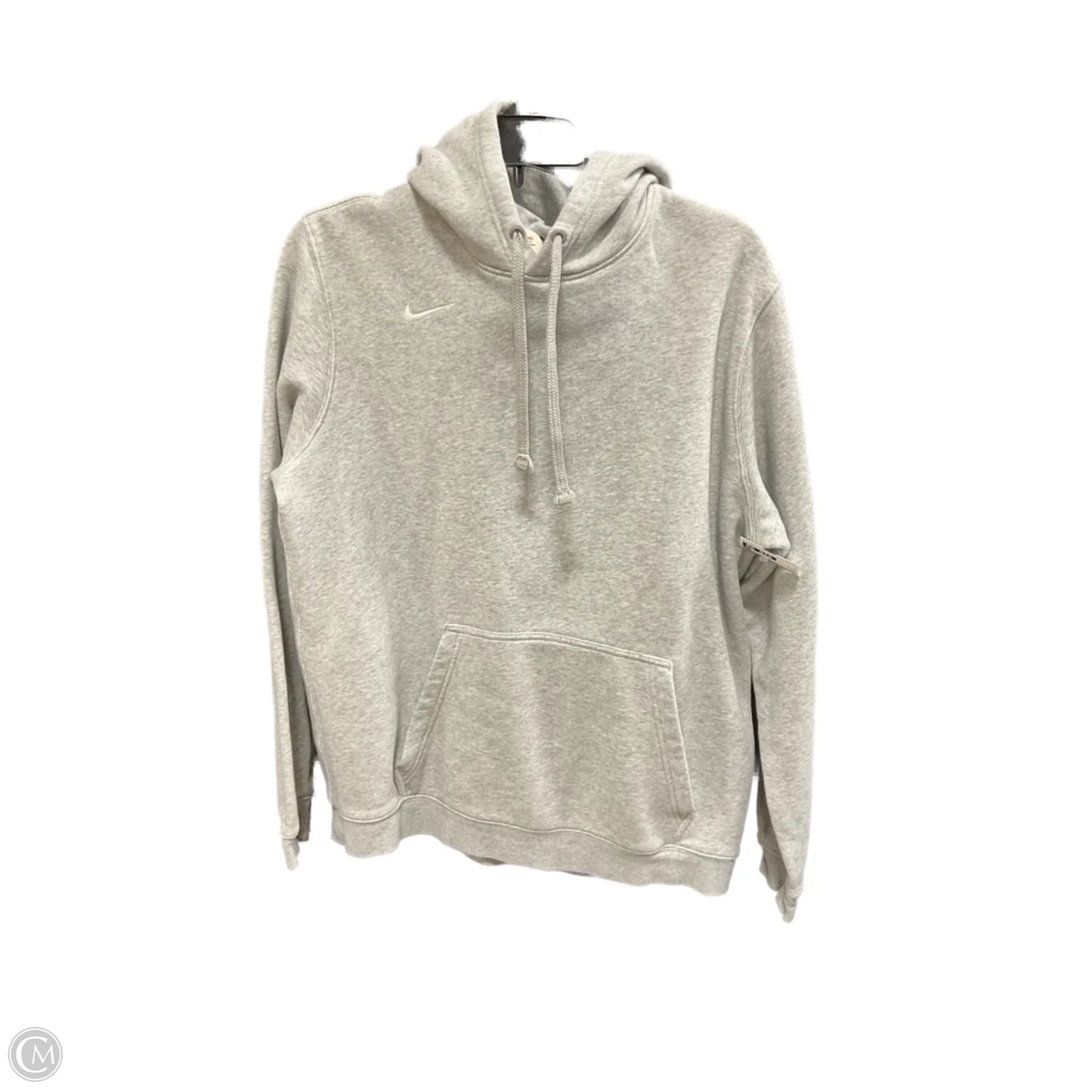 Athletic Top Long Sleeve Hoodie By Nike In Grey, Size: L