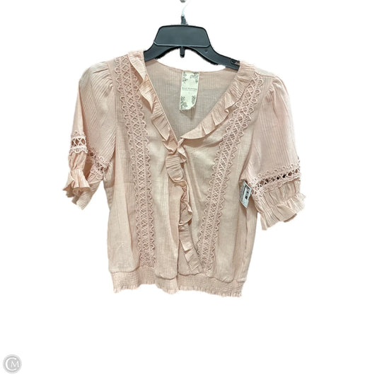 Top Short Sleeve By Blu Pepper In Pink, Size: L