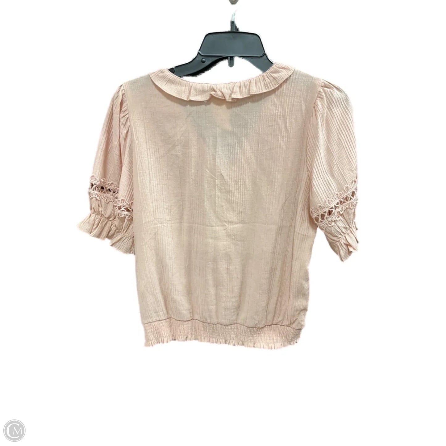 Top Short Sleeve By Blu Pepper In Pink, Size: L