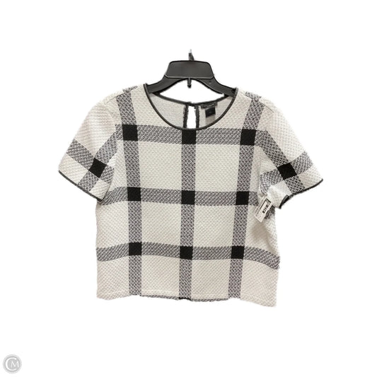 Top Short Sleeve By Ann Taylor In Black & White, Size: M
