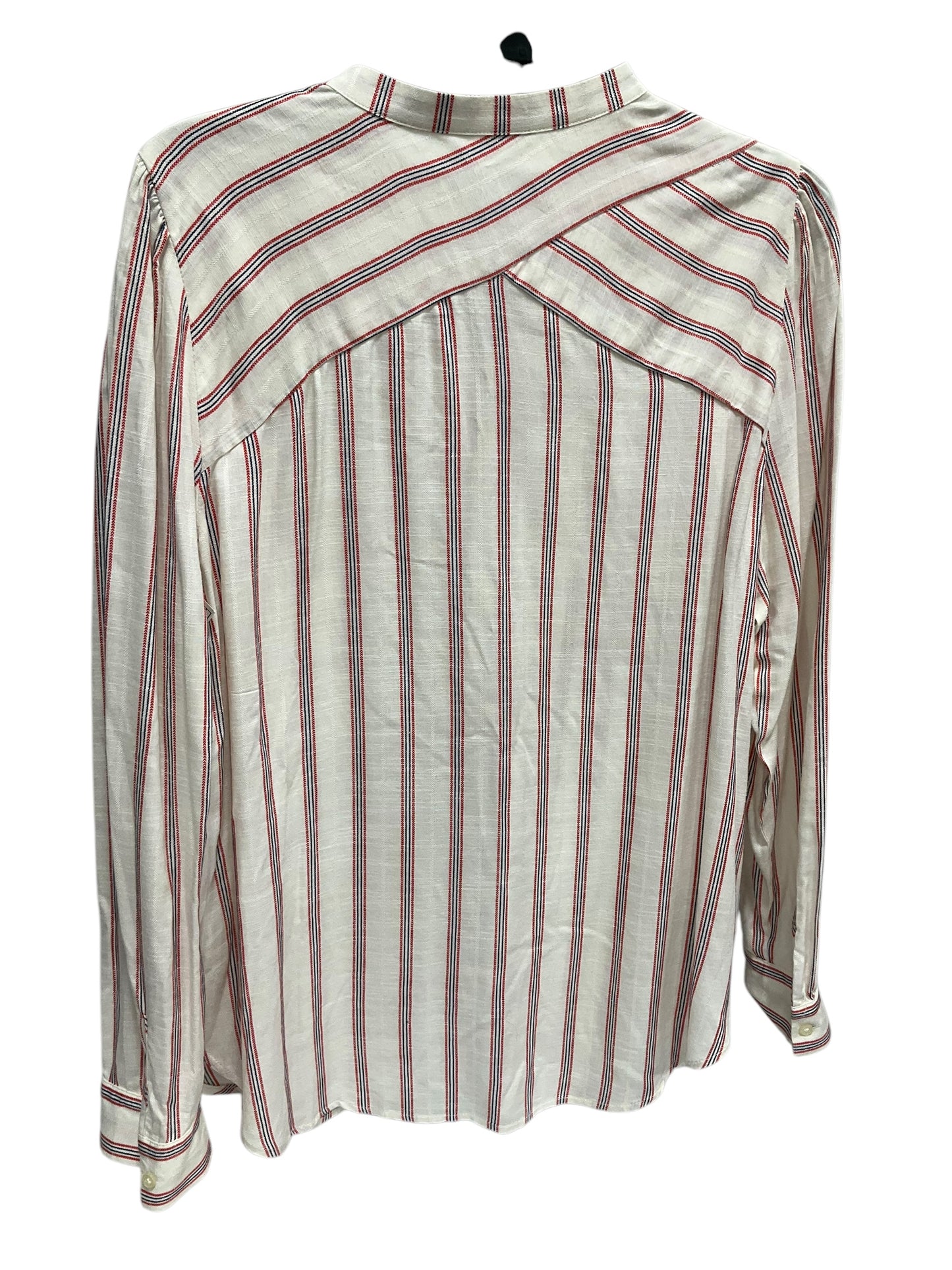 Blouse Long Sleeve By Loft In Striped Pattern, Size: M