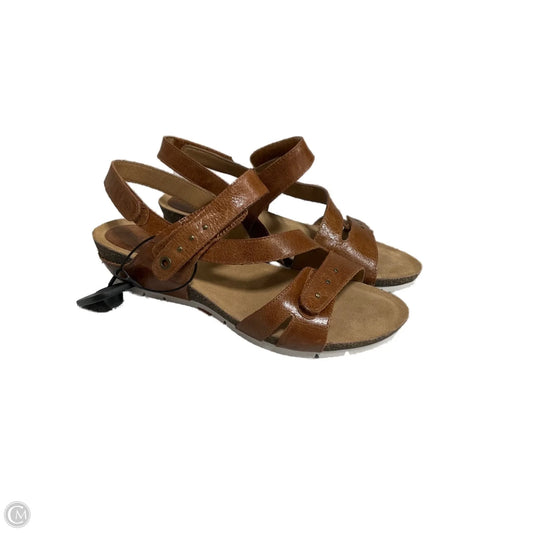 Sandals Heels Wedge By Josef Seibel In Brown, Size: 11