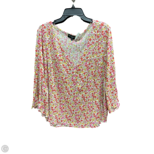 Top 3/4 Sleeve By Cynthia Rowley In Floral Print, Size: 1x
