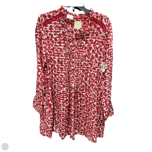 Top Long Sleeve Designer By Kate Spade In Purple & Red, Size: L