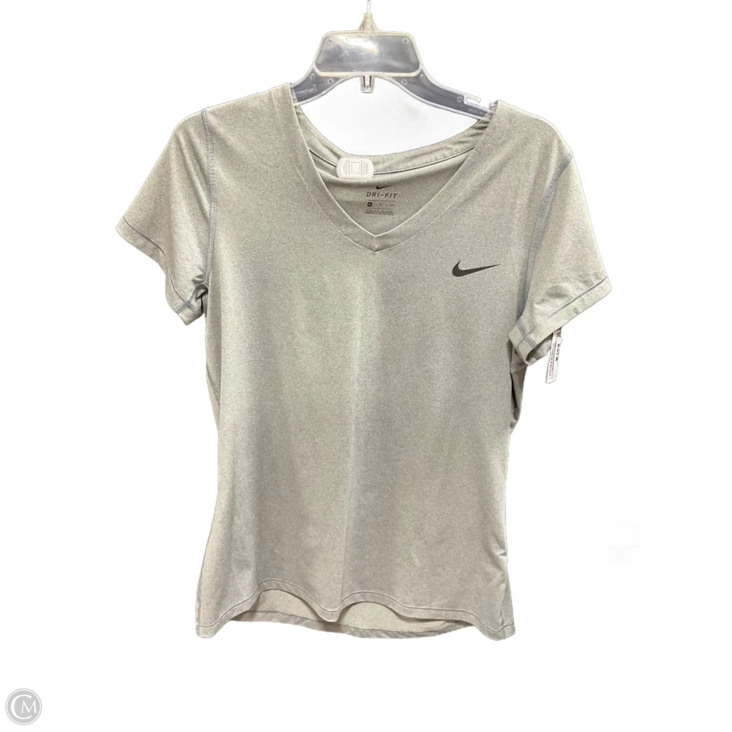 Athletic Top Short Sleeve By Nike In Grey, Size: Xl