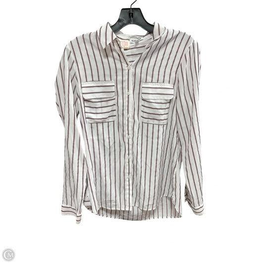 Blouse Long Sleeve By Express In Striped Pattern, Size: S