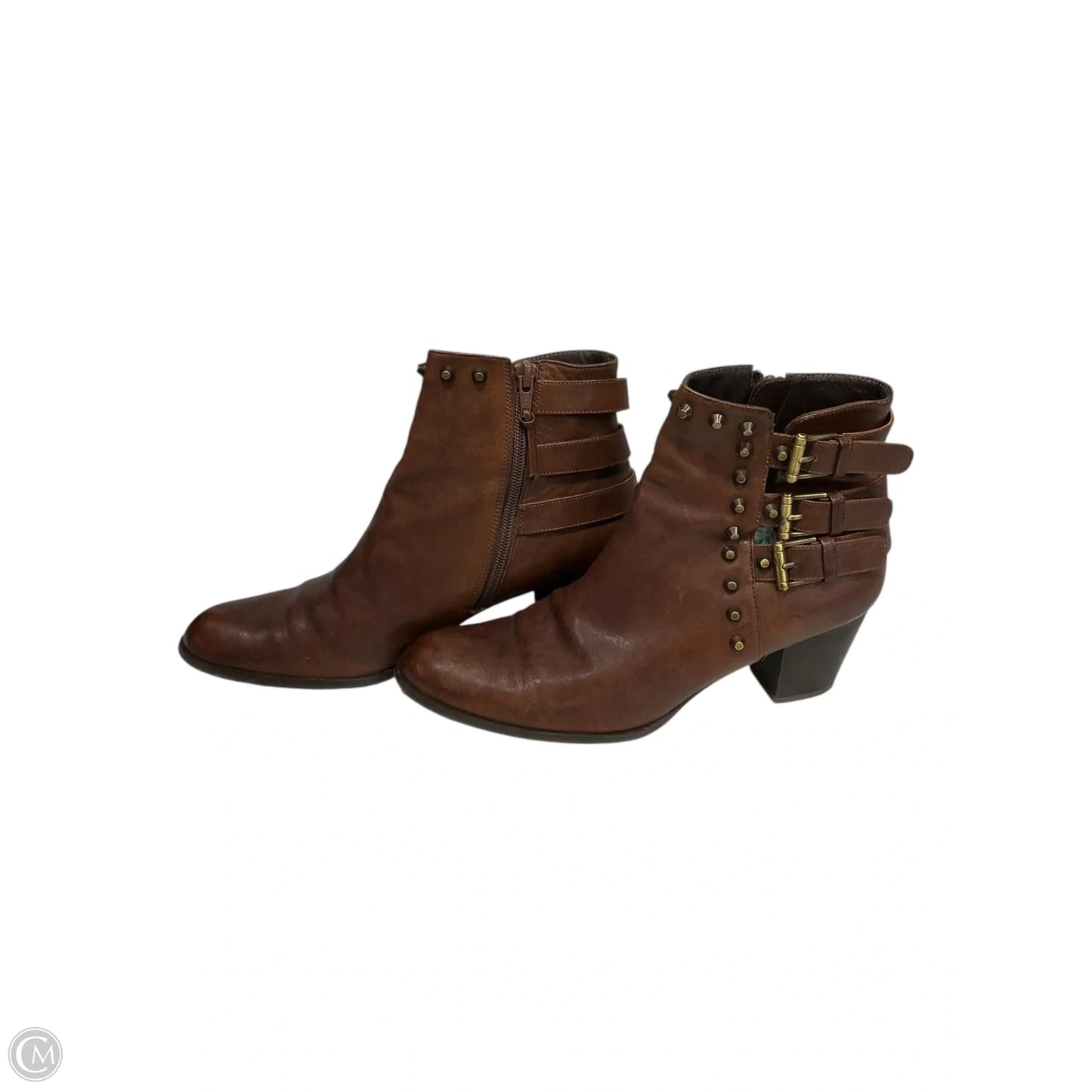 Boots Designer By Stuart Weitzman In Brown, Size: 8.5